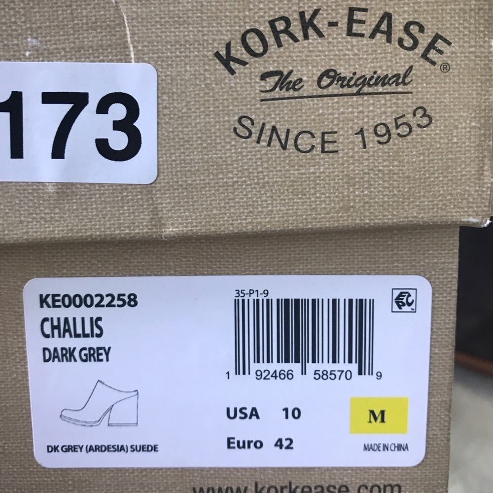 Kork-Ease Challis Dark grey leather Dr suede mules clogs Size 10 in‎ box - Picture 2 of 12